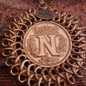 Miriam Haskell Napoleon Pendant 24k Russian Goldpl